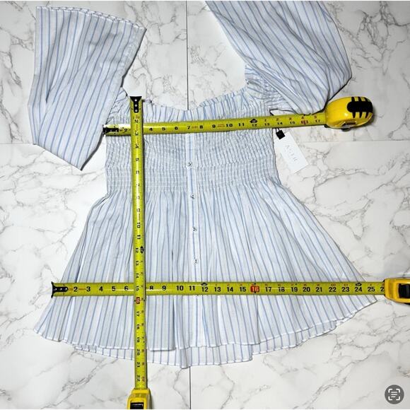 #T159 ASTR The Label REVOLVE Shelby Bell Sleeve Stripe Smocked Top $64 - Picture 15 of 15